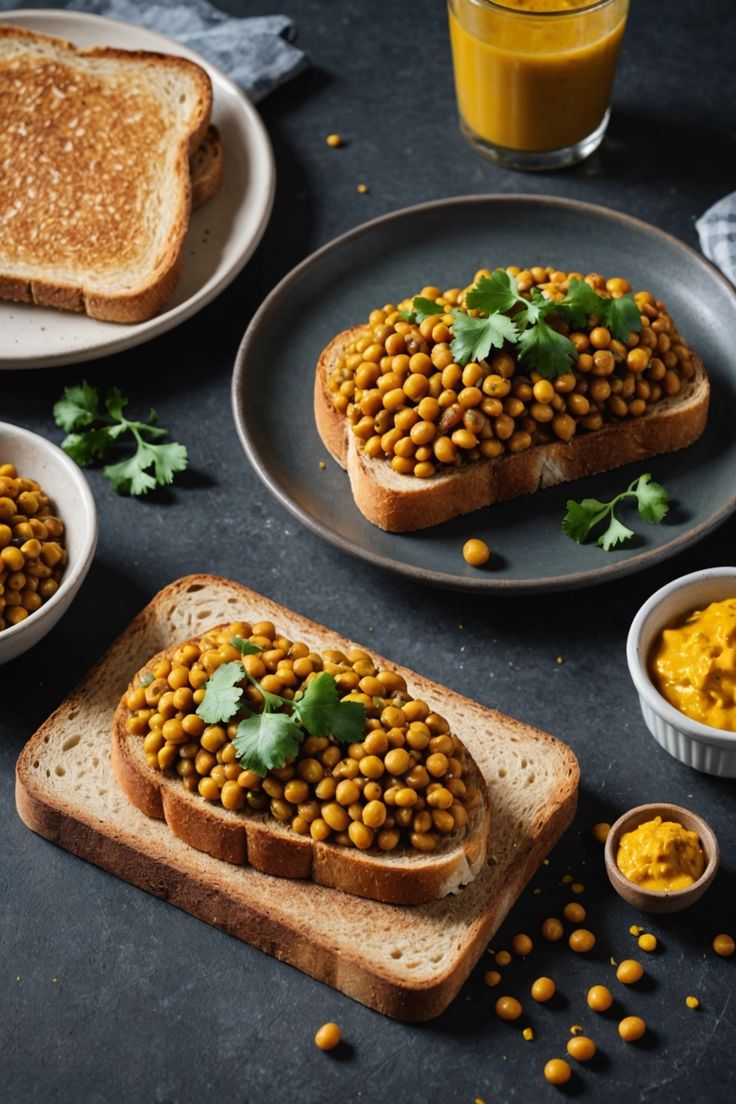 A photo of a  Curried Beans on Toast which is a type of Beans on toast ideas Toast Ideas, Beans On Toast, Game Snacks, Best Beans, Poached Egg, Butter Beans, Light Dinner, On Toast, Hearty Breakfast