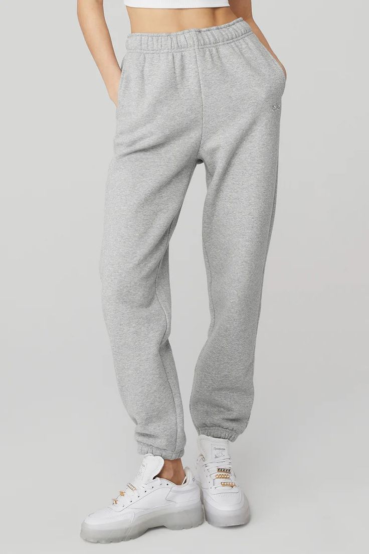 Accolade Sweatpant - Black | Alo Yoga Comfortable Sweats With Elastic Cuffs For Loungewear, Cotton Sweatpants With Ribbed Cuffs For Loungewear, Relaxed Fit Sweatpants For Loungewear, Relaxed Fit Sweats With Elastic Cuffs For Streetwear, Casual Relaxed Fit Joggers With Straight Hem, Comfortable Pull-on Sweatpants For Fall, Casual Joggers With Relaxed Fit And Straight Hem, Cotton Sweats With Elastic Cuffs For Lounging, Cozy Fit Sweatpants With Elastic Cuffs For Loungewear