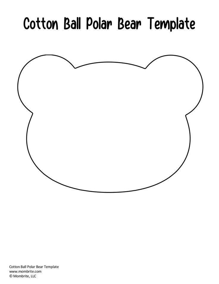 a teddy bear template with the word cotton ball polar bear