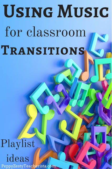 the cover of using music for classroom transitions playlist ideas by pepper zest