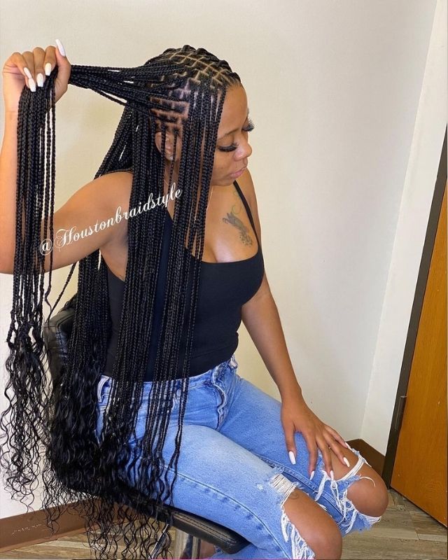 Braids Styling, Braids Hairstyles For Black Women, Cute Box Braids, Big Box Braids Hairstyles, Girl Braided Hairstyles, Goddess Braids Hairstyles, African Hair Braiding Styles, Box Braids Hairstyles For Black Women, Braided Cornrow Hairstyles