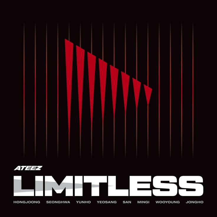 a poster with the words limitless written in white and red letters on black background