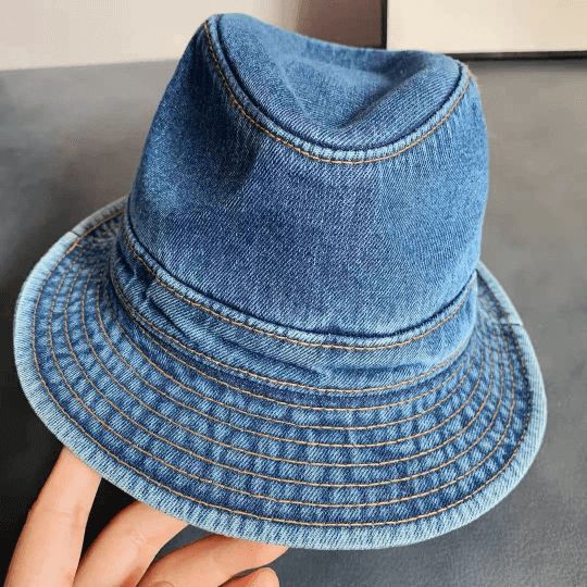 This hat is made of high quality denim and is suitable to wear in all seasons. Three colours available!An ideal novelty gift and a truly cute addition to any wardrobe! Specifications-Material: Denim-Size: size is about 56-58 cm-This item is HANDMADE so item might be slightly different from picture Blue Cotton Wide Brim Hat, Dark Wash Denim Hat With Curved Brim, Casual Dark Wash Bucket Hat, Casual Dark Wash Short Brim Hat, Denim Blue Bucket Hat With Short Brim, Denim Hat With Short Brim, Short Brim Denim Hat In Medium Wash, Denim Blue Brimmed Beach Hat, Casual Denim Brimmed Sun Hat