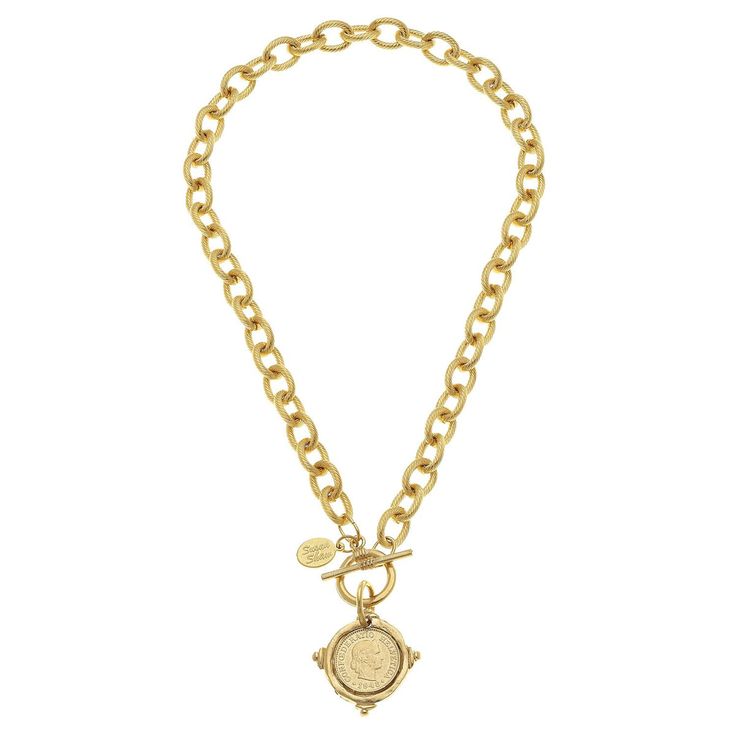 Susan Shaw Coin Toggle Necklace - Susan Shaw Jewelry Susan Shaw, Gold Coin Necklace, Toggle Necklace, Bee Necklace, Handmade Jewelry Designs, Looks Chic, Coin Necklace, Stunning Necklace, Gold Coins