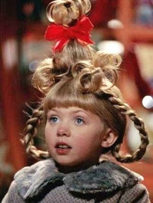 Cindy Lou Who...hairdo!                                                                                                                                                      More Cindy Lou Hair, Cindy Lou Who Hair, Cindy Lou Who Costume, Whoville Hair, Grinch Who Stole Christmas, Cindy Lou Who, Wacky Hair Days, Wacky Hair, Cindy Lou