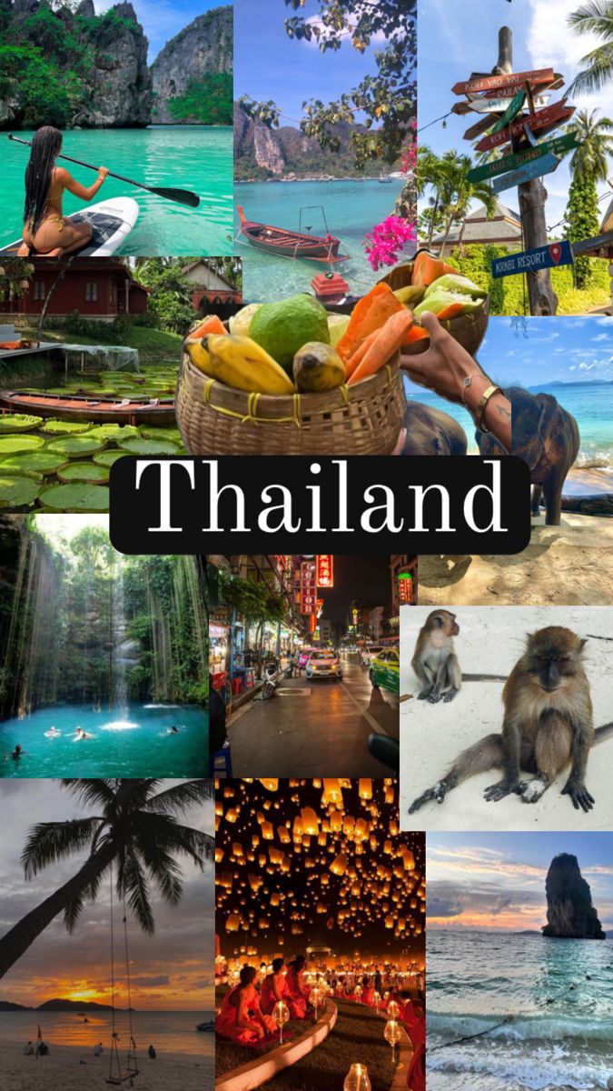 a collage of pictures with the words thailand