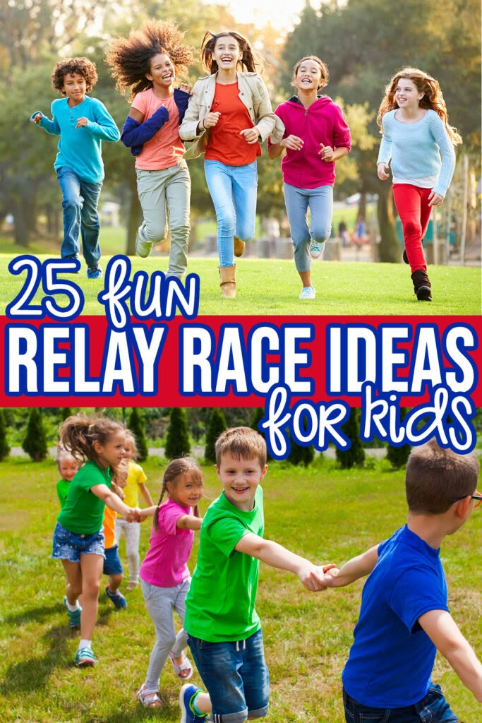 the 25 fun relay race ideas for kids is perfect for running and playing in the park