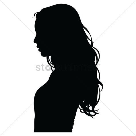 the silhouette of a woman's head with long hair