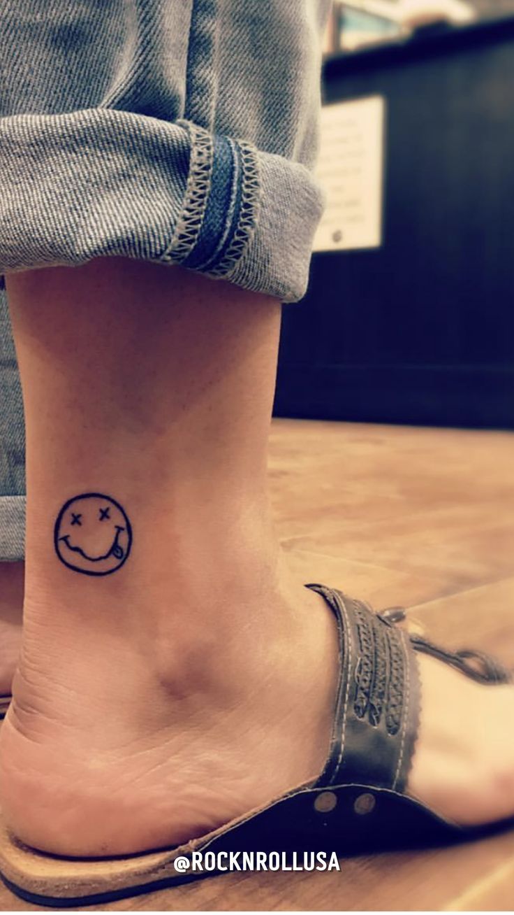 Nirvana
Tattoo
Ankle
Tattoo Ideas
Inspiration Rock Music Inspired Tattoos, Nirvana Nevermind Tattoo, Small Nirvana Tattoo, Nirvana Smiley Face Tattoo, Small Punk Tattoos, Pop Punk Tattoo Ideas, Rock And Roll Tattoo Ideas, Rock Tattoo Music, Nirvana Tattoo Lyrics