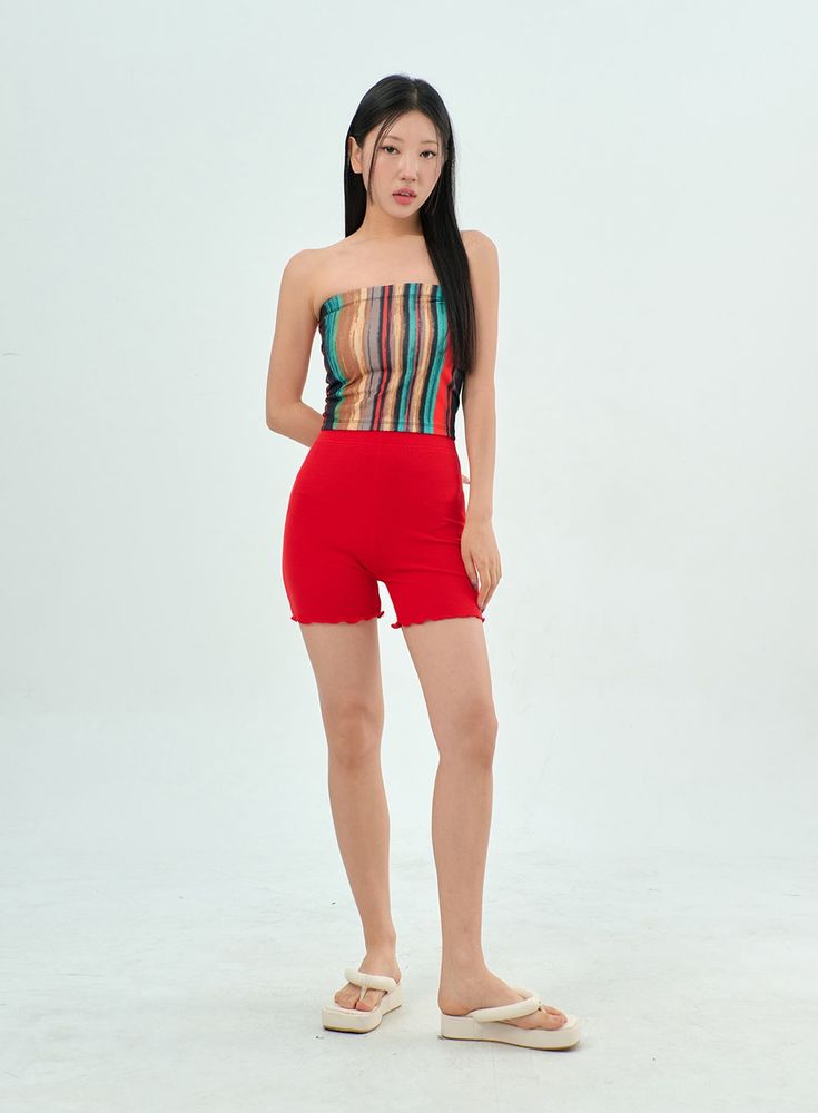 Product Detail Discover our Korean-inspired women's fashion collection, perfect for summer vacations. This Resort-style outfit features a solid print, short length, and tight fit for a flattering look. Shop now and step up your KPOP fashion game. Style : Resort Occasion : Summer holiday Print : Solid Material : Polyester Length : Short Fit : Tight fit Polyester 100 Color : Dark pink, Red, Blue, Gray, Black Model Size Height : 166cm / Top : S / Bottom : S(25 inch) .prddescription table, .prddescr Fitted Summer Shorts Mini Length, Fitted Summer Mini Shorts, Fitted Mini Length Summer Shorts, Trendy Stretch High-waisted Swim Shorts, Trendy Short-length Bottoms For Poolside, Trendy Short Length Bottoms For Poolside, Trendy Poolside Bottoms In Short Length, Casual Mini Shorts For Beach Season, Trendy Mini Shorts For Summer