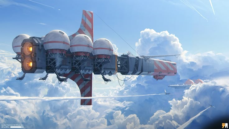 an artist's rendering of a space station in the sky