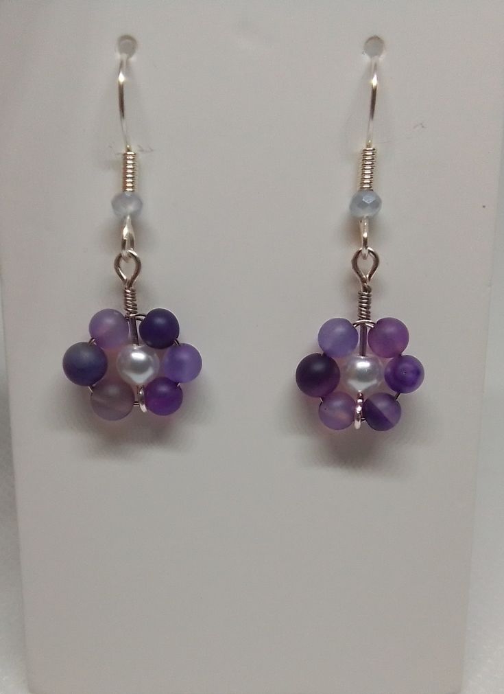 Adjustable Wire Wrapped Flower Earrings, Wire Wrapped Agate Earrings As Gift, Wire Wrapped Agate Earrings For Gift, Wire Wrapped Agate Earrings, Flower Dangle Earrings, Roanoke Va, Etsy Earrings Dangle, Last Minute Gifts, Etsy Finds