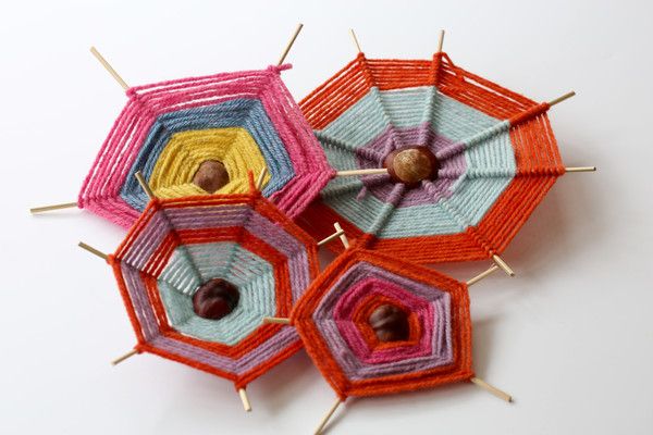 there are three pincuss that have been made to look like hexagonal structures