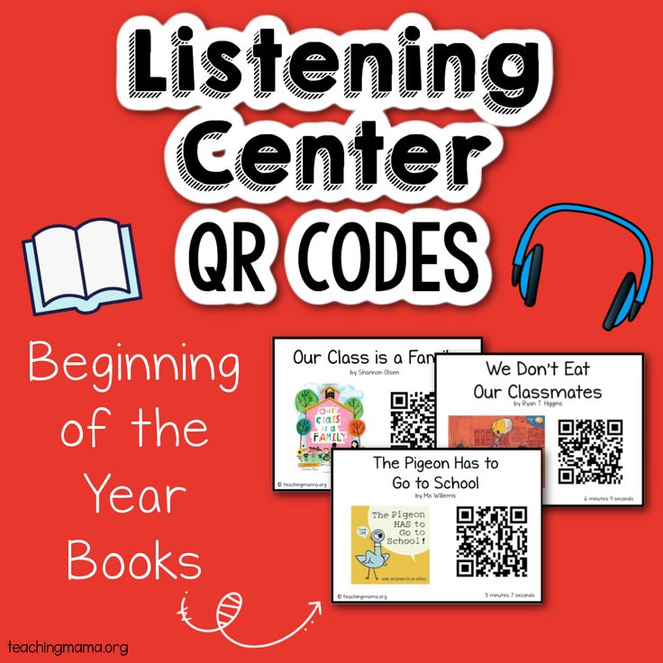 listening center or code book with qr code and qr code books on it