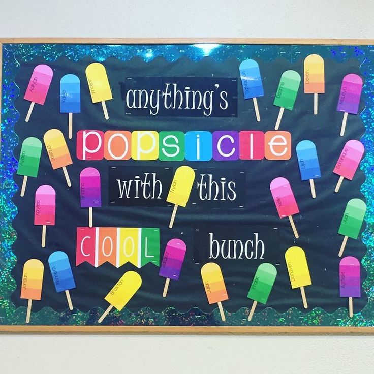 an art work with popsicles and words on it