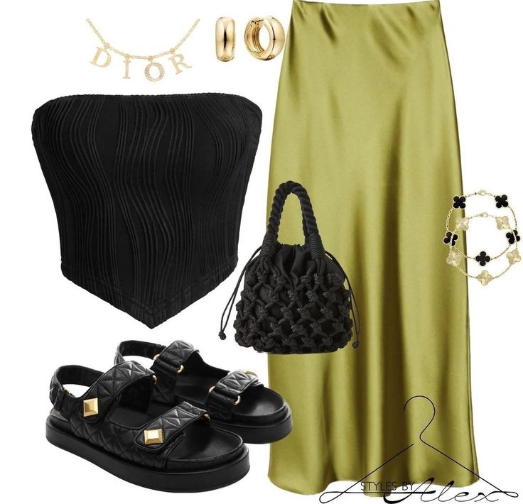 Outfits For An Event, Olive Skirt Outfit Summer, Breakfast Outfits Summer, Polyvore Outfits Summer Classy, Fashion Inspo Outfits 2024, Polyvore Skirt Outfits, Summer 2024 Outfit, Daytime Holiday Outfit, Skirt Outfits Polyvore