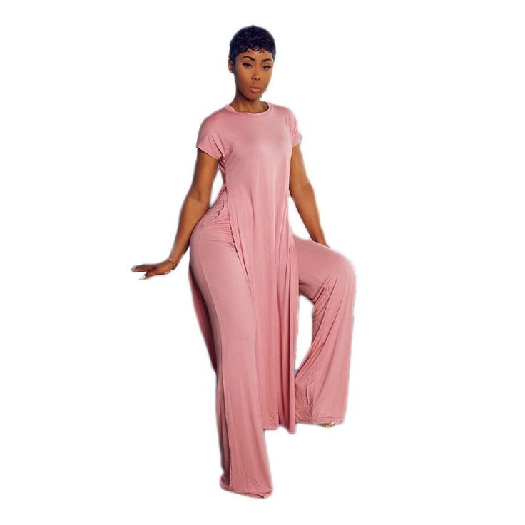 The Chic Wide-Leg Summer Pantsuit This women's wide-leg pantsuit offers the best in comfort and relaxation. This chic two-piece outfit is inspired by class while maintaining an element of casual streetwear and design. Flats or heels can easily accompany this summer pantsuit fit for your most casual dress style. So now you can show up at the party, club, or drinks with friends for a fun-filled evening. Check out our range of options below at affordable prices complete with free shipping available Outfits Wide Leg, Lounge Wear Plus Size, Casual Weekend Style, Long Pants Casual, Casual Weekend Outfit, Bodycon Dresses Casual, Skirt Suit Set, Autumn Clothes, Trendy Summer Outfits