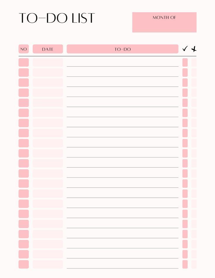 the to do list is shown in pink