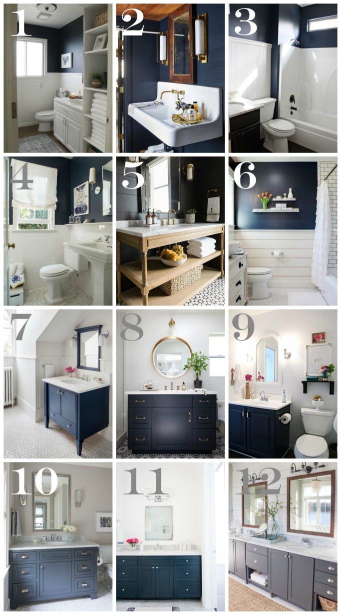 a collage of photos showing different types of bathroom furniture and fixtures in various rooms