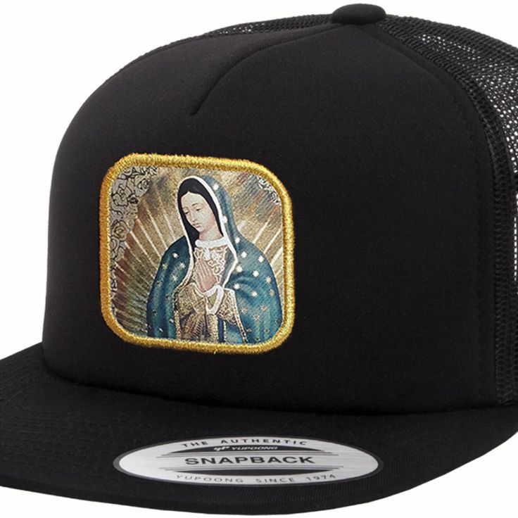 1 Black Embroidered Patch Virgin Mary Hat Adjustable. Fast Shipping. Shipped With Usps First Class Package. Cap Information: Hand Made Patch And Machines Assisted Details 65% Polyester, 35% Cotton, Mesh Back Structured, Five-Panel, Mid-Profile 3 ½” Crown Embroidered Contour New Sealed Bag 1 Pcs / Individual Bag 1 Black Embroidered Patch Virgin Mary Hat Item Specifics: Material: 65% Polyester, 35% Cotton, Mesh Back. Structured: Five-Panel, Mid-Profile Size: 3 ½” Crown Plastic Snapback Adjustable Jesus Hats, Necklaces Guadalupe, North Face Hat, Welder Cap, Gold Our Lady Of Guadalupe Medallion Necklace, Driving Cap, Spiritual Oval Our Lady Of Guadalupe Necklace, Running Cap, Nike Hat