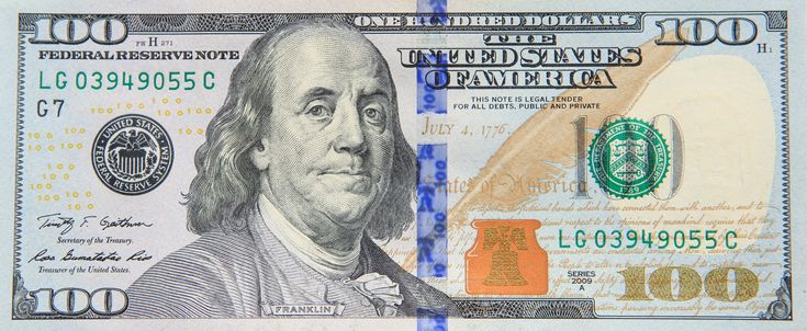 an american one hundred dollar bill is shown