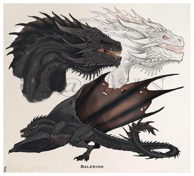 two black and white dragon illustrations on paper