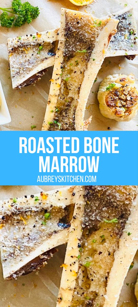 Roasted bone marrow recipe. Bone marrow on plate with roasted garlic. Bone Marrow Recipe Baby, How To Cook Beef Marrow Bones, How To Cook Beef Bone Marrow, How To Cook Marrow Bones, Oven Roasted Bone Marrow, Bone Marrow Recipe Ideas, Bone Marrow Butter Lost Kitchen, How To Cook Bone Marrow Bones, Bone Marrow Appetizer