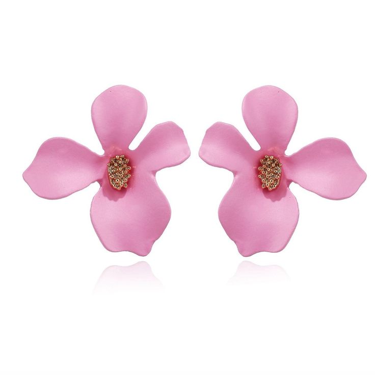 New Restocked *Four Petal Flower Stud Earrings *Hand Painted (Matte) *Hypoallergenic *18k Gold-Plated Metal Post Back Size: 2.7cm W X 3.1cm Length Pink Flower Earrings For Summer Party, Feminine Flower Earrings For Summer, Feminine Summer Flower Earrings, Summer Feminine Flower Earrings, Summer Party Pink Flower Earrings, Spring Party Petal-shaped Earrings, Spring Party Flower Jewelry, Spring Party Flower Shaped Jewelry, Spring Party Floral Jewelry