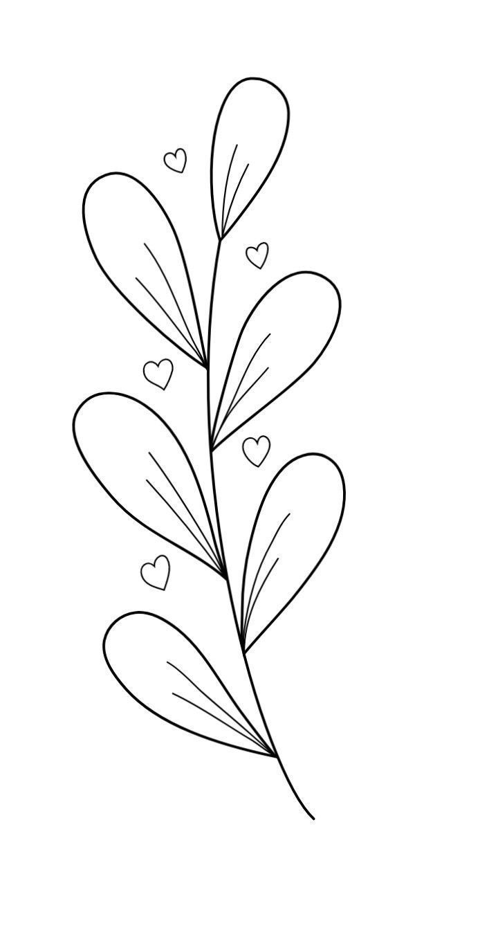 a plant with hearts drawn on it