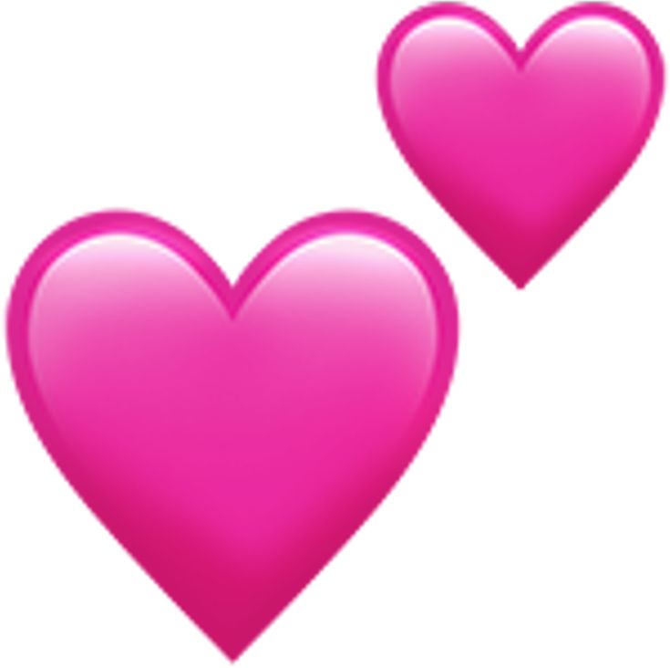 two pink hearts on a white background