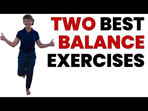 a woman running with the words two best balance exercises