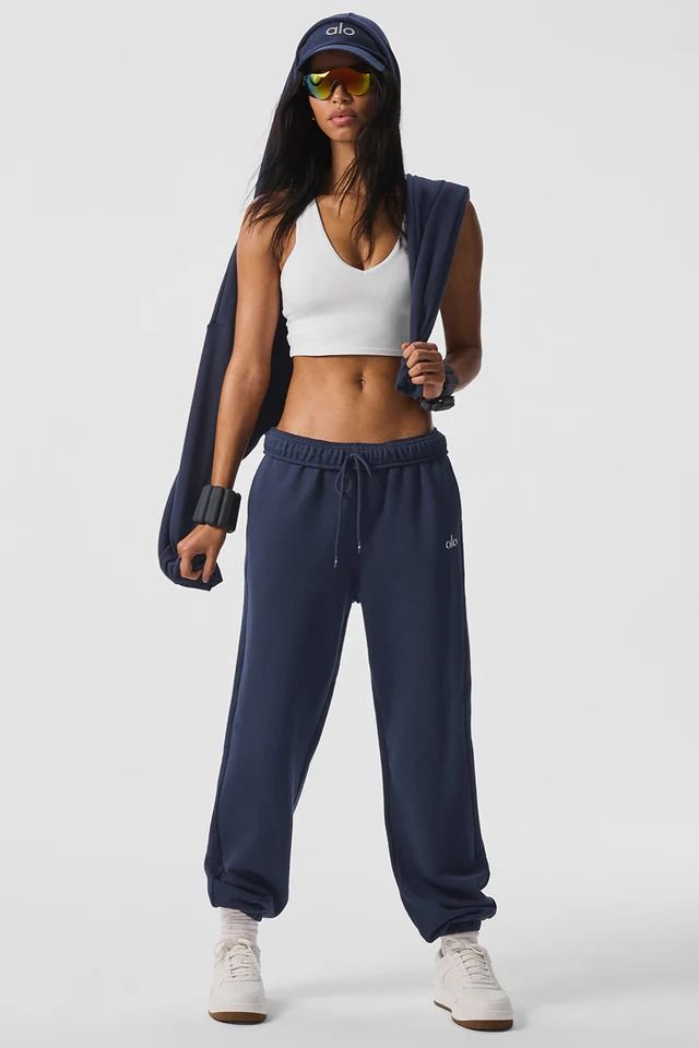 Navy | Alo Yoga Normal Style, Blue Sweatpants, Yoga Pant, Street Look, Back Women, Alo Yoga, Yoga Wear, Christmas 2024, Workout Gear