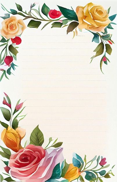 a paper with flowers and leaves on it