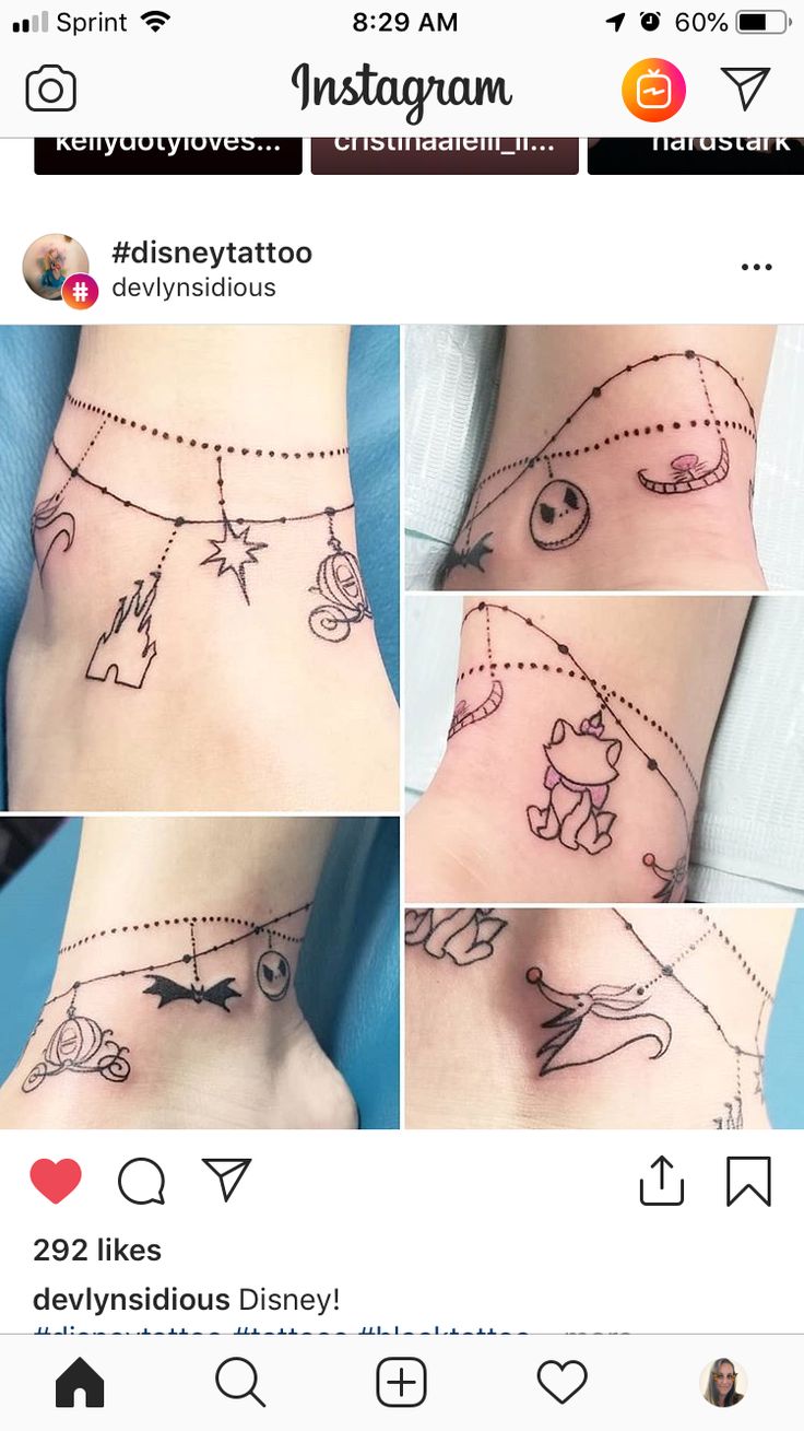 some pictures of different tattoos on someone's leg and foot, with the words instagram