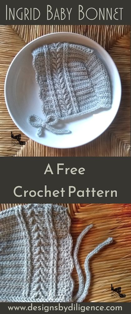 two pictures with text that says, free crochet baby bonnet