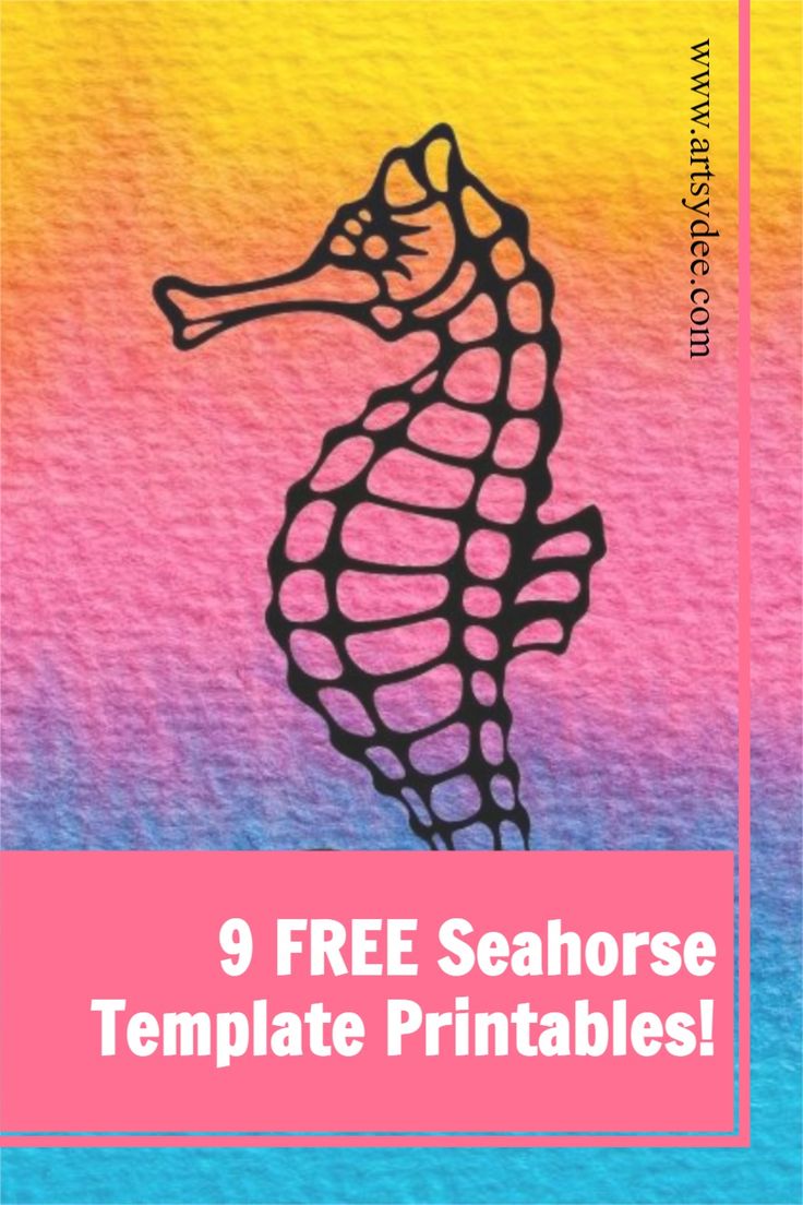 a sea horse with the text 9 free seahorse templates