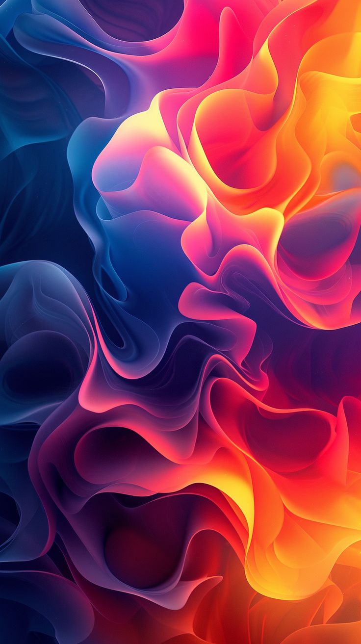 an abstract colorful background with wavy lines and colors that appear to be swirling in the air