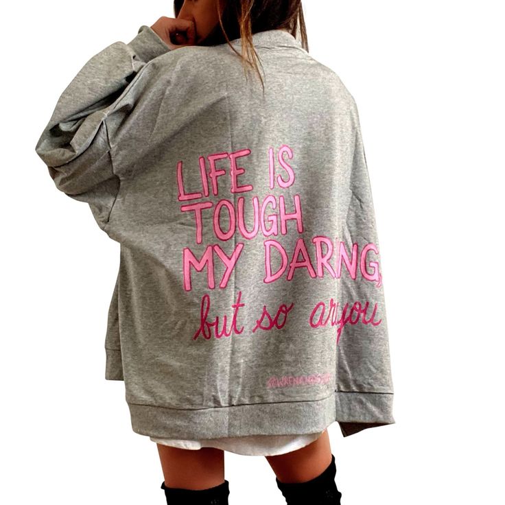 Painted Sweater, Painted Sweatshirt, Casual Comfy Outfit, Dripping Heart, Paint Sweatshirt, Nyc Studio, Small Font, Comfy Outfit, Life Is Tough