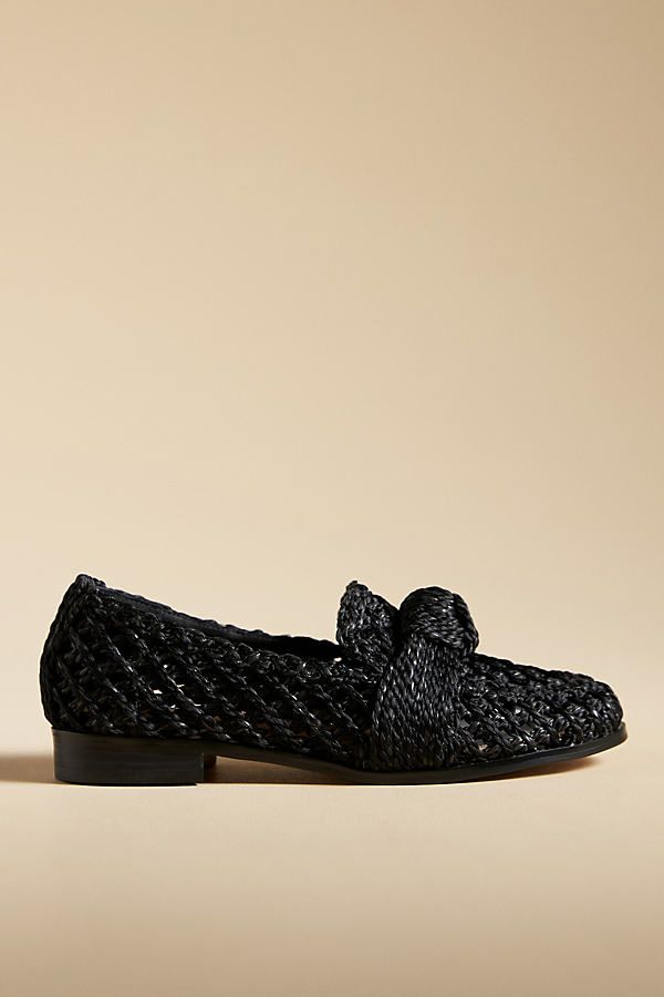 Raffia upper Leather insole Rubber sole Slip-on styling Imported | Woven Loafers by Bibi Lou in Black, Women's, Size: 38, Leather/Rubber at Anthropologie Woven Loafers, Rubber Sole, Anthropologie, Loafers, Slip On, Leather, Black