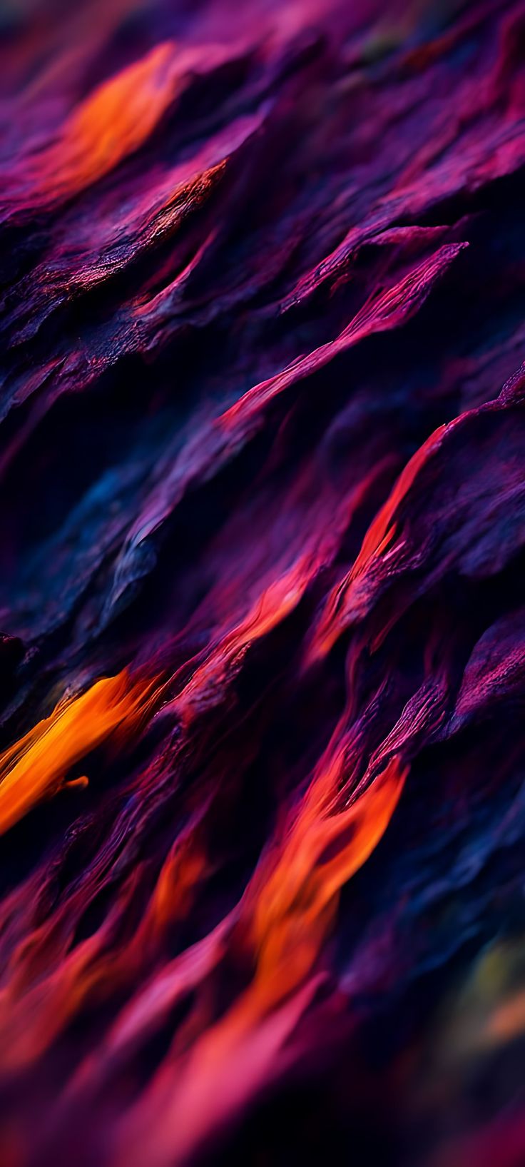 an abstract painting with purple and orange colors