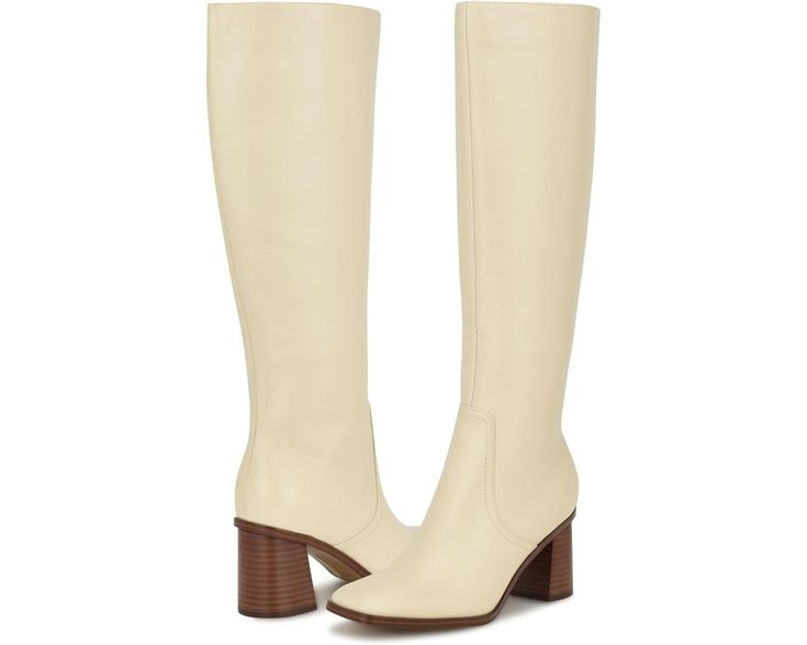 Nine West Dortha | Zappos.com Modern Block Heel Knee-high Boots For Winter, Modern Knee-high Boots With Block Heel For Winter, Modern Winter Knee-high Boots With Block Heel, Casual Knee-high Boots With Wide Calf And Square Toe, Chic Tall Platform Boots With Block Heel, Chic Beige Wide Calf Knee-high Boots, Chic Knee-high Boots For Spring, Modern Knee-high Heeled Boots For Spring, Square Toe Knee-high Boots With Stacked Heel For Work