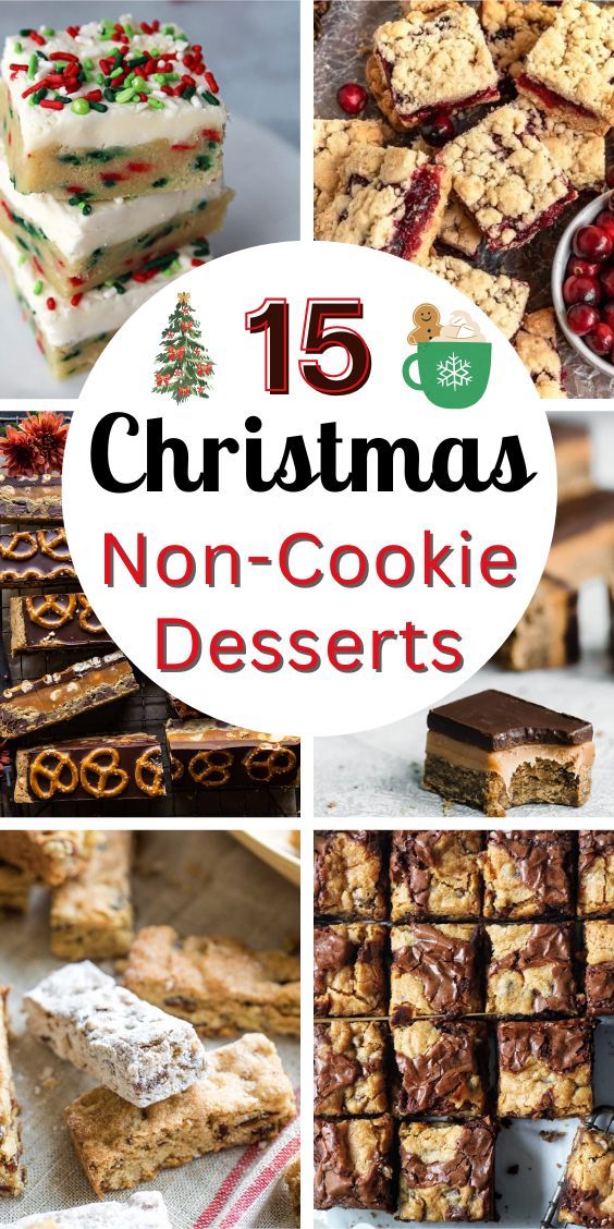 15 Christmas Desserts that Are Not Cookies Vintage Holiday Desserts, Christmas Desserts Not Cookies, Christmas Party Dessert Table Ideas, Christmas Bitesize Desserts, Christmas Treats Not Cookies, Christmas Desserts For Neighbors, Non Cookie Christmas Treats, Brownie Decorating Ideas Christmas, Easy Travel Dessert Recipes