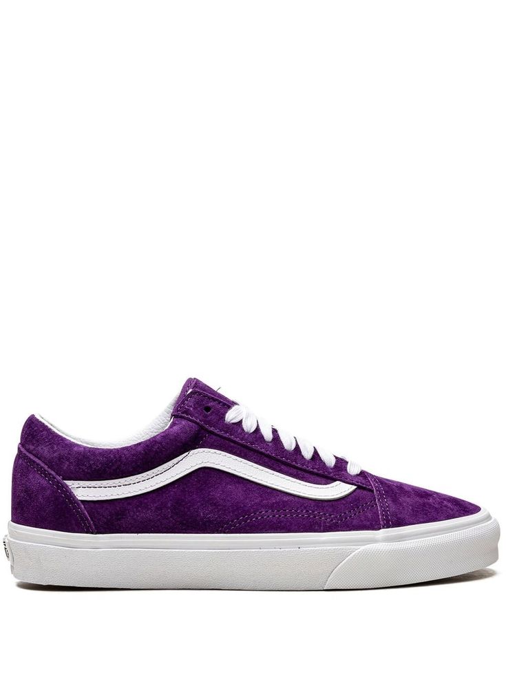 purple pig suede side stripe detailing round toe front lace-up fastening waffle sole These styles are supplied by a premium sneaker marketplace. Stocking only the most sought-after footwear, they source and curate some of the most hard to find sneakers from around the world. 1990s Shoes, Purple Vans, Sneakers Purple, Purple Sneakers, Dream Outfits, Purple Suede, Vans Shop, Ballet Pumps, Demi Fine Jewelry