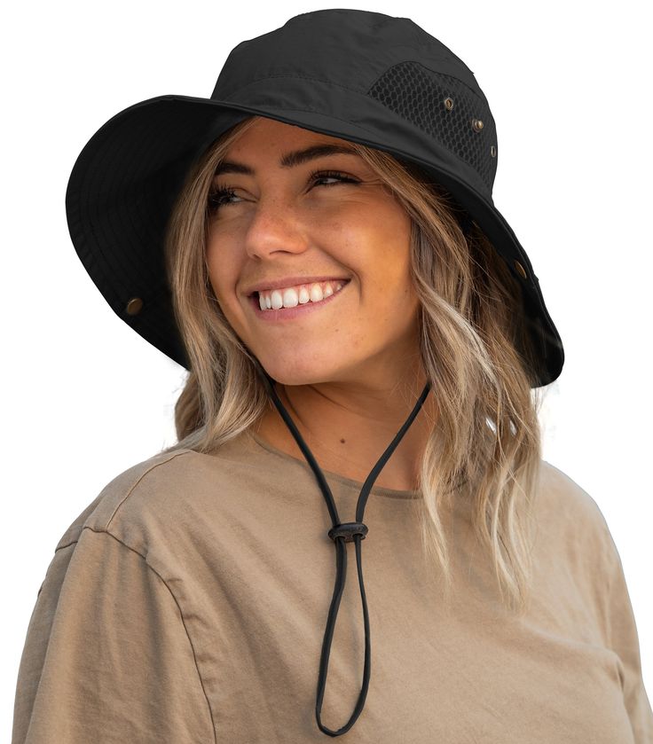 Have the ultimate outdoor hat when you sport GearTop’s Floater Series Hat! Featuring a wide brim for sun protection, breathable mesh panels, an elastic drawcord for fit adjustability, and snaps at the side, you’ll want for nothing when you sport this waterproof bucket hat. FEATURES: Wide brim bucket hat for complete UV sun protection Maintain a cool head with this mesh hunting hat’s breathable panels Drawstring bucket hat with an adjustable drawcord for fit customizability Multi-functional outdo Hat With Strings, Fishing Hats For Men, Bucket Hat With String, Camping Hat, Fishing Hats, Outdoor Hat, Hiking Hat, Safari Hat, Hunting Hat