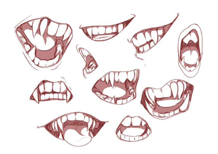 an image of mouth expressions drawn in pencil