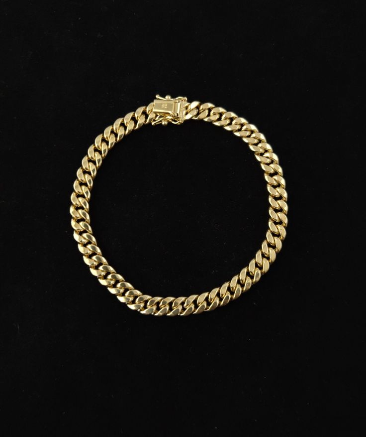 "6.2mm All Shiny Mens Miami Cuban Bracelet Box Clasp Lock Real 14K Yellow Gold * Metal : Real 14K Yellow Gold, (Properly Stamped, 14K) * Condition : Brand New * Finish : Polished * Weight : Apox 10.4 gram for 9 inches * Length : 8,9inches * Width : 6.2mm * Clasp/Bail : Box Clasp Lock These Chains made with solid 100% Authentic 14K Gold \"Not Plated or Filled\" This is a Beautiful Genuine Real 14K Gold Miami Cuban Chain and Will look Great on Men & Women. Bosphorusgold" Classic 14k Gold Cuban Link Bracelet With Curb Chain, Luxury Yellow Gold Cuban Link Bracelet With Curb Chain, 14k Gold Cuban Link Bracelet With Curb Chain, Luxury 14k Gold Cuban Link Bracelet, 14k Yellow Gold Cuban Link Chain Bracelet, 14k Gold Cuban Link Chain Bracelet, 14k Gold Cuban Link Necklace For Formal Occasions, Formal Cuban Link Gold Bracelet, Yellow Gold Cuban Link Bracelet With Solid Construction