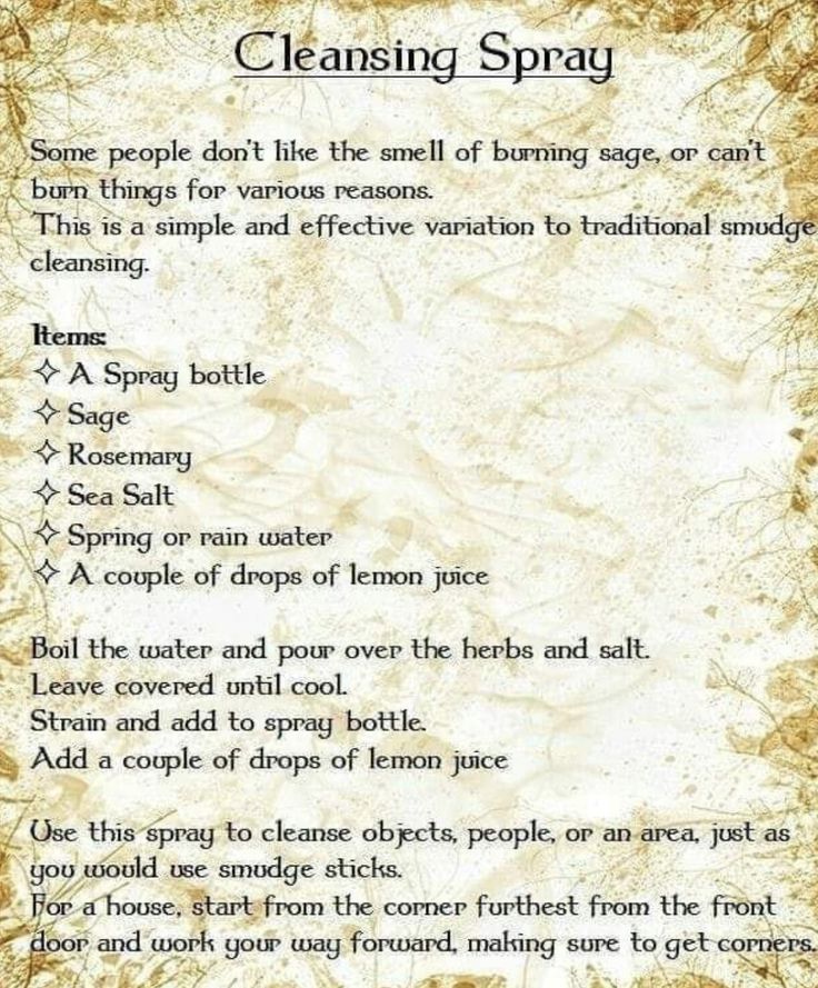 #cleansing #spray #diy #witch #celtic #pagan #wicca #rosemary #sage #moonwater #salt Smudging Prayer, Lemon Juice Uses, Cleansing Spray, Pagan Crafts, Magick Spells, Wiccan Spell Book, Witchcraft Spell Books, Witch Spell Book, Spiritual Cleansing