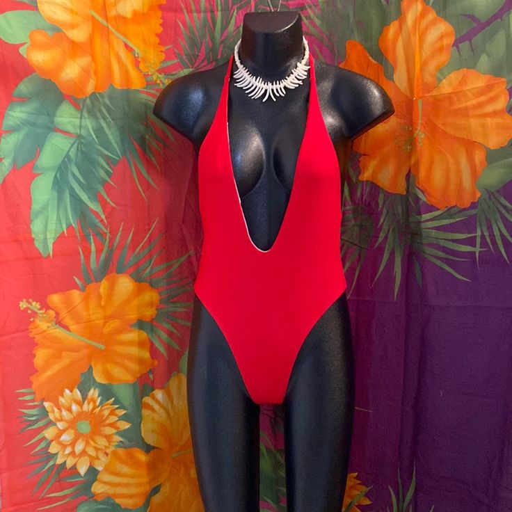 Choose Either Red Or Black Hott N Sexxxy “Shein” 1 Pc Swimsuit..New W/O Tags-Never Worn..Sz Medium (Mannequin Wears A Sz 7/8)..Lycra Spandex..Fully Lined..Plunge Front..Low Back..Hi Cut Legs..Cheeky Brazilian Back.. Fitted Backless Swimwear For Night Out, Backless Party Leotard With Lined Body, Night Out Boning Backless Bodysuit, Backless Boning Bodysuit For Night Out, Backless Party Swimwear With Boning, Fitted Triangle Top Bodysuit With Lined Body, Party Backless Bodysuit With Boning, Backless Party Bodysuit With Boning, Triangle Top Bodysuit For Club With Lined Body