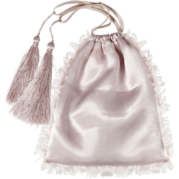 Attico Women Frayed Silk Satin Pouch (403 AUD) ❤ liked on Polyvore featuring bags, handbags, clutches, pink, tassel purse, pink clutches, pink purse, tassel handbag and pink handbags Silk Pouch Bags, Jewerly Bag, Cocktail Attire For Women, Satin Purses, Satin Pouch, Pink Pouch, Silk Purse, Tassel Purse, Drawing Bag