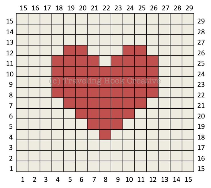 a cross stitch pattern with a red heart on it's center and numbers in the middle